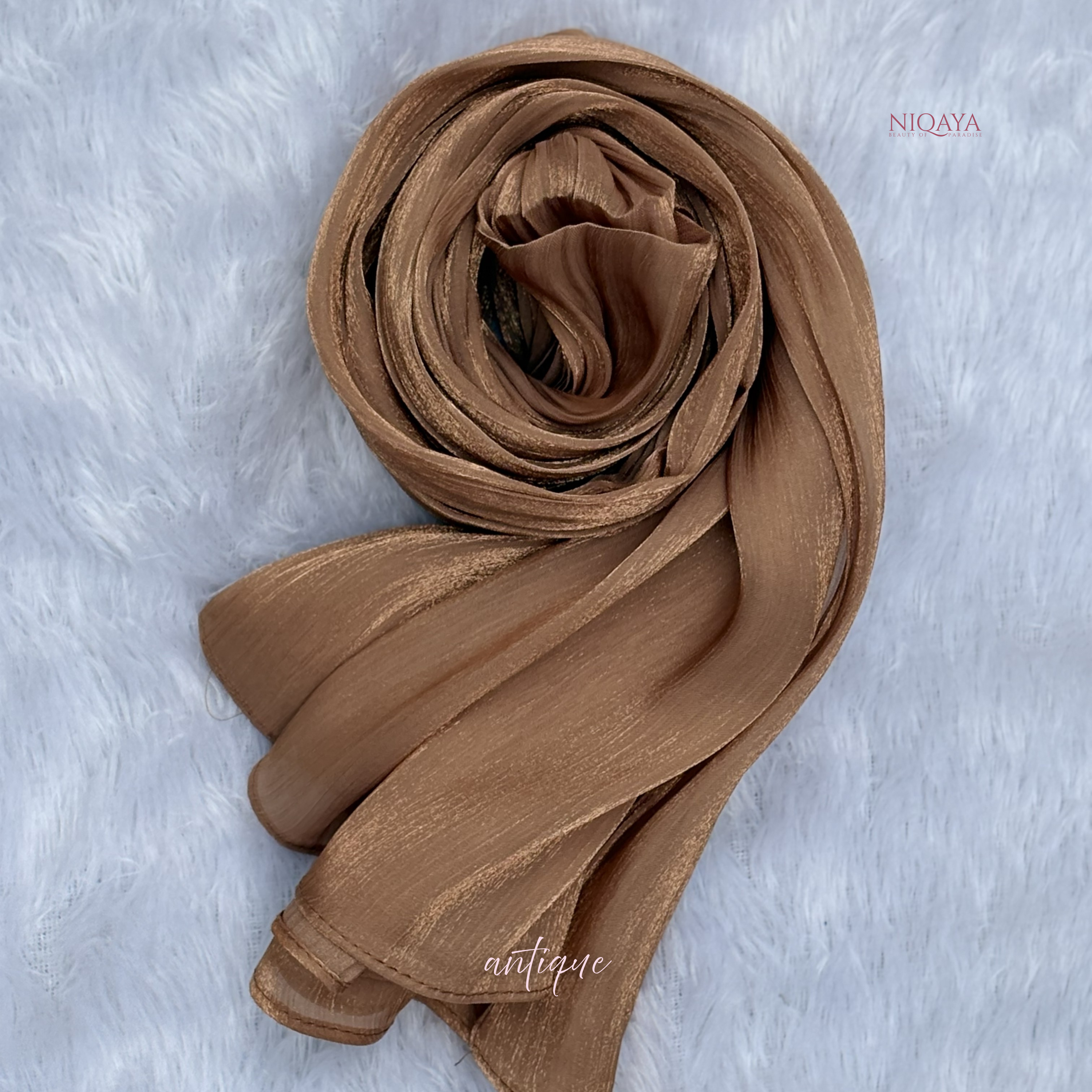 Moja Organza Shimmer Hijab - Antique