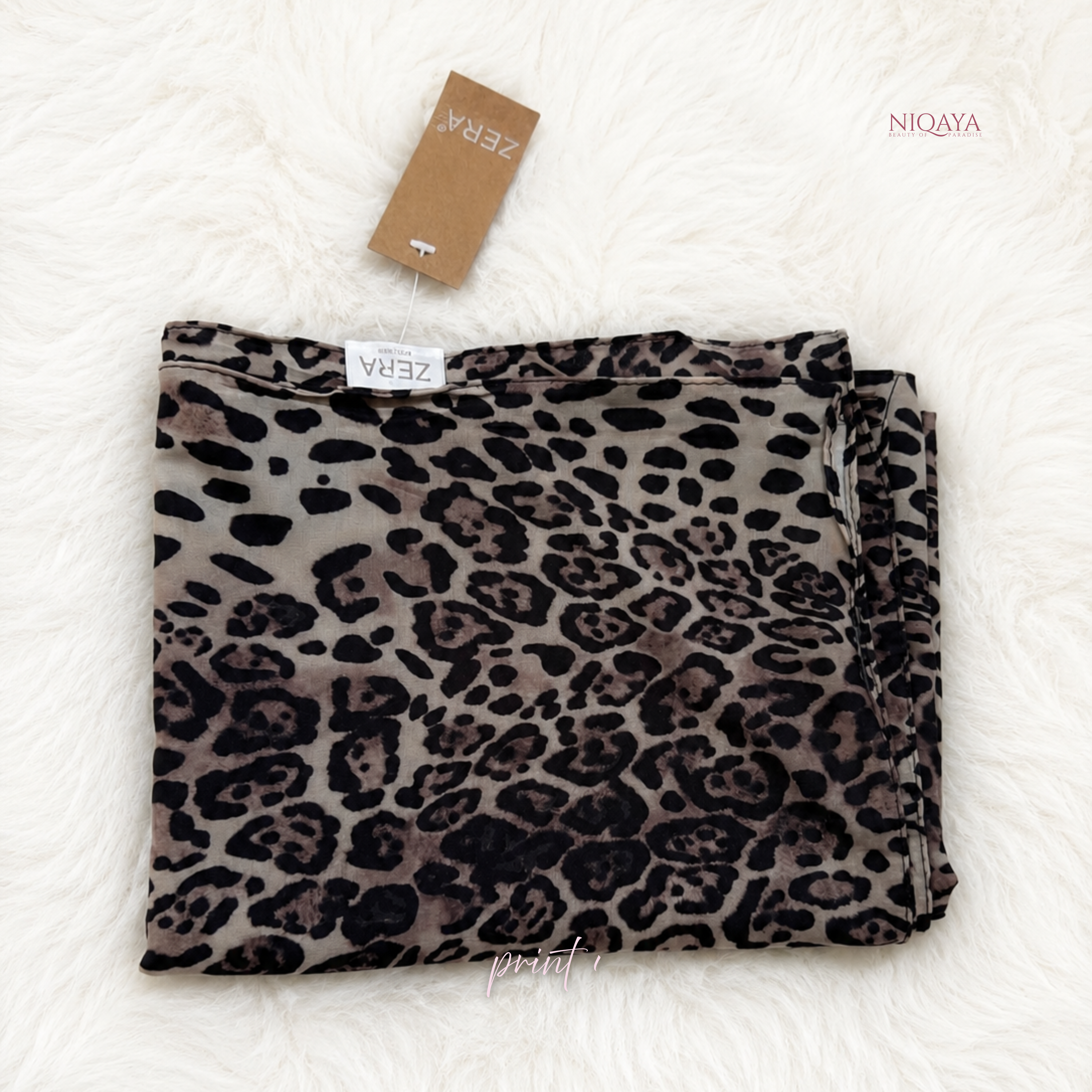 Zera Premium Animal Print Hijab - Print 1
